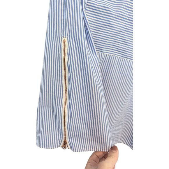 J. Crew Sleeveless Side-Zip Top in Blue Stripe Size 00 - Picture 6 of 7